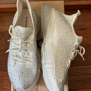 White w Silver sparkles Sneakers